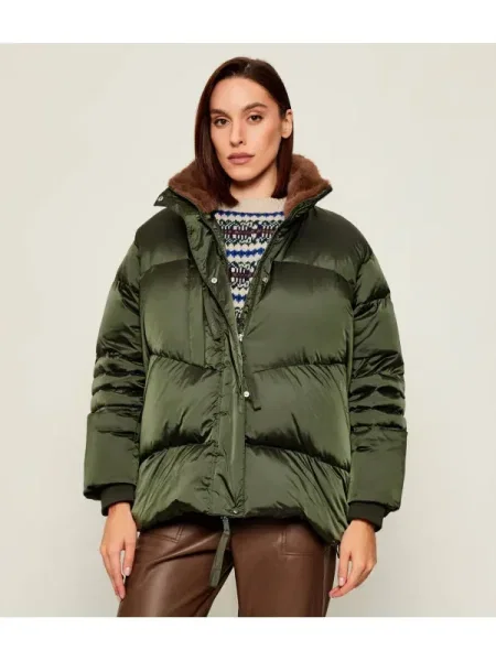 MAX&Co. Geacă de puf CURSORE | Oversize fit | shearling verde