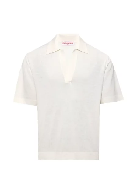 Tricou Orlebar Brown din lână merinos alb