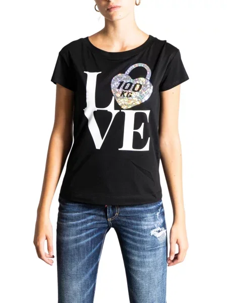 Koszulka Love Moschino z nadrukiem czarna