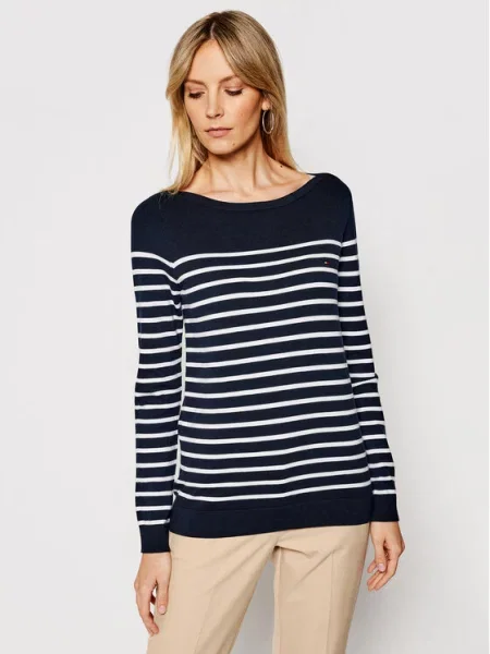 Tommy Hilfiger Svetr Heritage Boat Tmavomodrá bílý