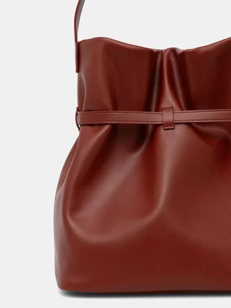 Emporio Armani torebka shopper skórzana brązowa