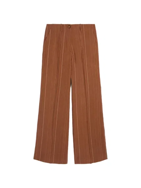 Prążkowany spodnie Momoni brązowe