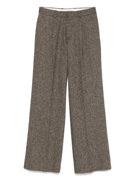 Plisované kalhoty Sandro hnědé