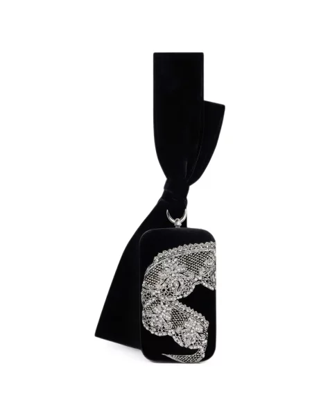 Geantă plic Givenchy cu broderie din satin negru