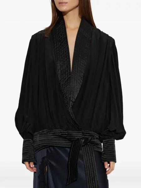 Geacă Isabel Marant de mătase negru