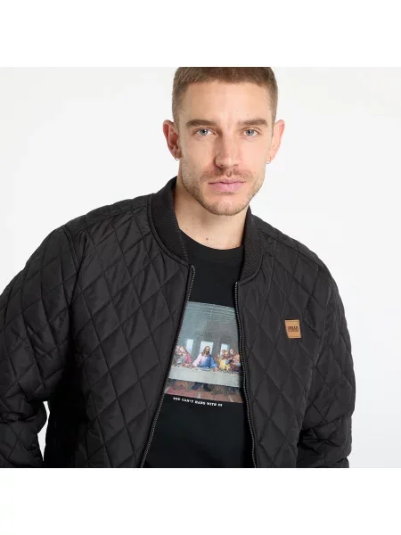 Яке Urban Classics Diamond Quilt Nylon Jacket Black M черно