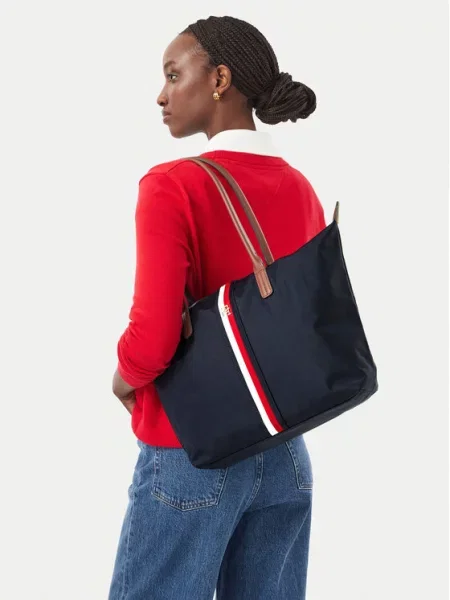 Torbica Tommy Hilfiger Popette Tote Corp Tamnoplava