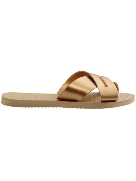 Japonki Havaianas Aqua Metallic Beige Dorado beżowe