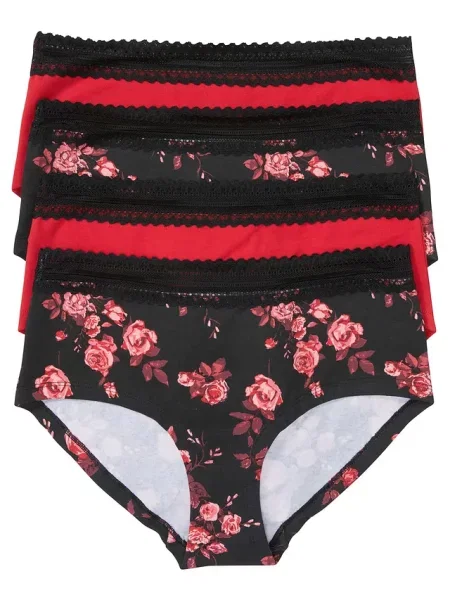 Figi maxi panty z bawełny organicznej 4 pary czarne