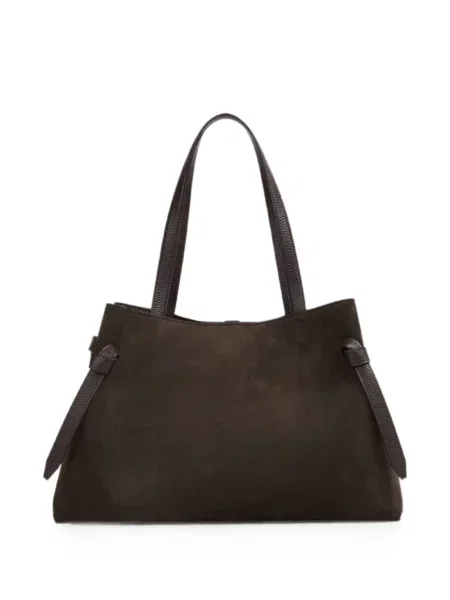 Geantă shopper Yuzefi din piele de căprioară maro