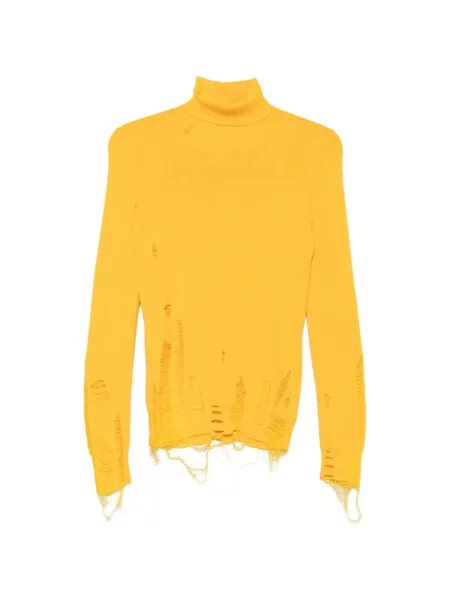 Pulover Mm6 Maison Margiela zdrențuiți galben
