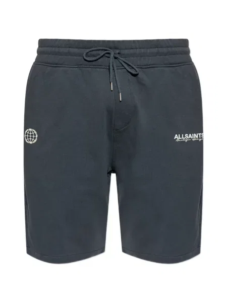 Pantaloni scurți Allsaints cu autograf cu cordon gri