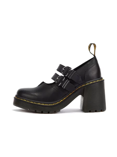 Czółenka Dr. Martens skórzana na wysokim obcasie retro czarna