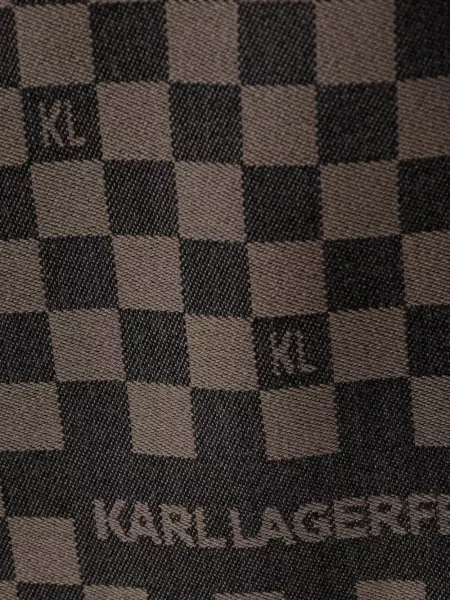 Fular Karl Lagerfeld cu autograf maro