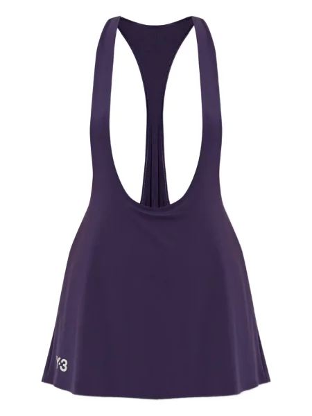 Rochie mini Y-3 plisată de costum violet
