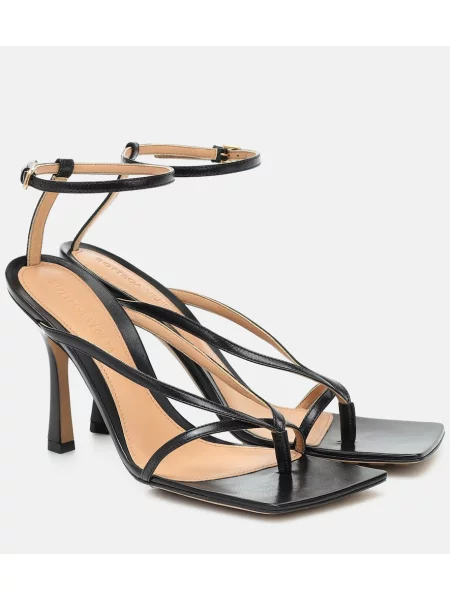 Kožené sandály Bottega Veneta černé
