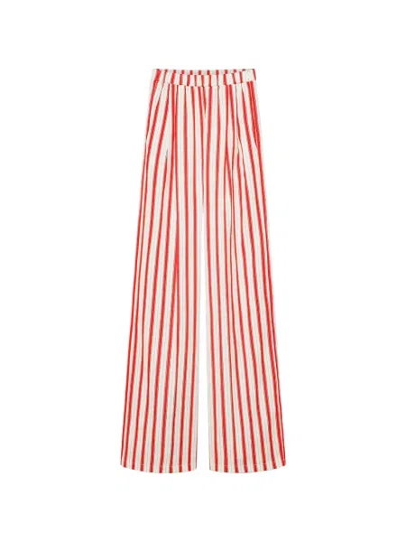 Pantaloni Forte_forte cu dungi alb