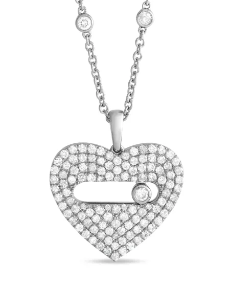 Colier Lb Exclusive cu motiv cu inimi alb