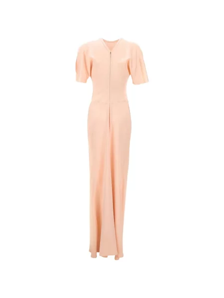 Maxi rochie maxi Victoria Beckham plisată de costum roz