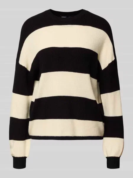 Sweter z dzianiny o luźnym kroju z mieszanki model ‘ATIA’ Only czarny