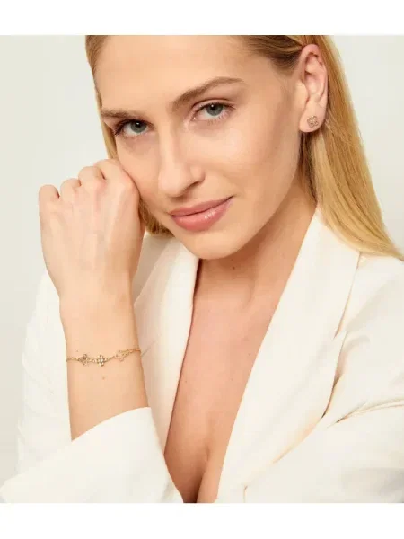 Tory Burch brățară si cercei Kira auriu