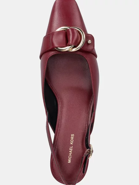 Кожаные туфли Michael Michael Kors на низком каблуке бордовые