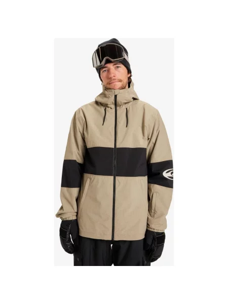 Kurtka z kapturem Quiksilver High In The Hood beżowo-czarna S czarna