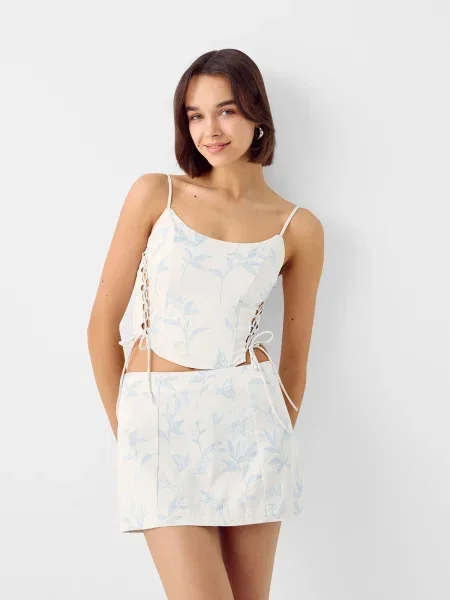 Bershka Szoknyák ekrü világoskék