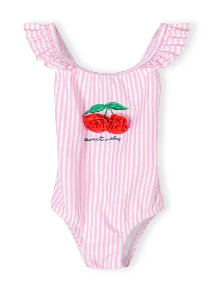 MINOTI Costum de baie întreg verde / roz deschis / roșu alb
