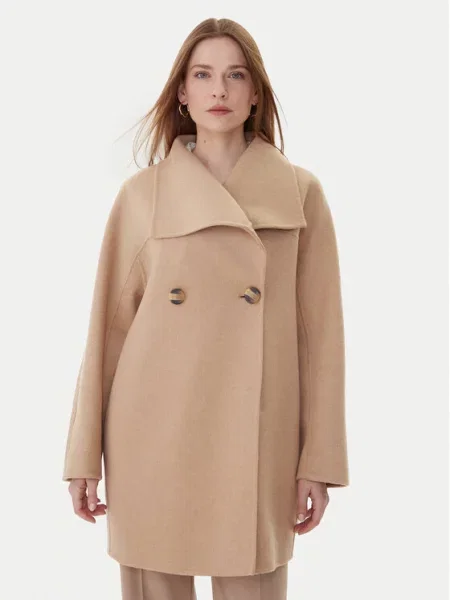 Vlněný kabát Armani Exchange béžový