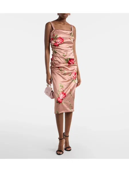 Rochie midi Dolce&gabbana cu model floral roz