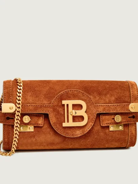 Balmain Geantă pe umăr | piele întoarsă maro