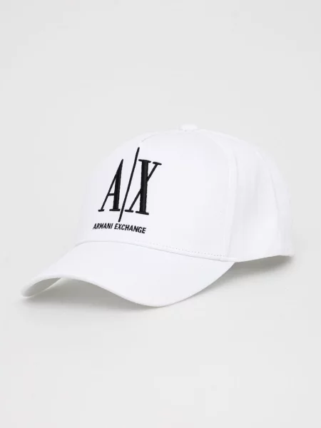 Шапка Armani Exchange с апликация бяло