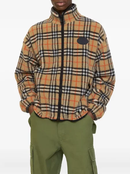 Geacă Burberry din fleece în carouri