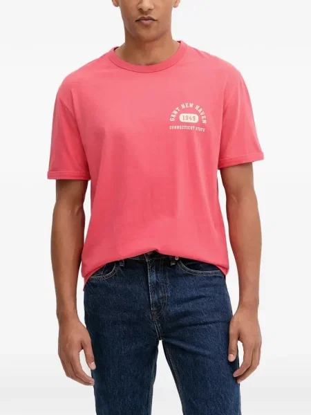 Tricou Gant cu imagine cu decolteu rotund roșu