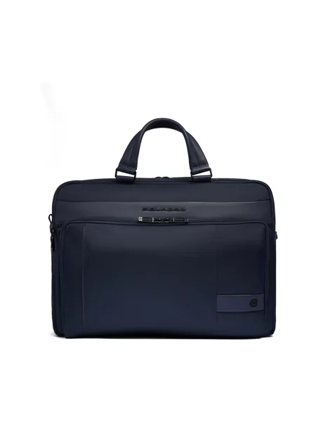 Torba na laptopa Piquadro skórzana niebieska