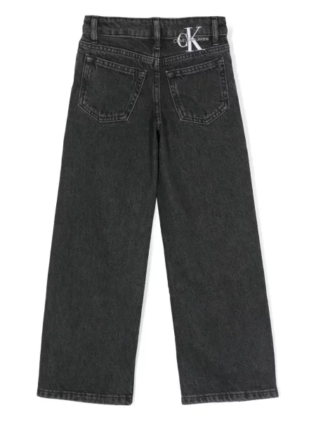 Szerokie jeansy dziecięce Calvin Klein czarne