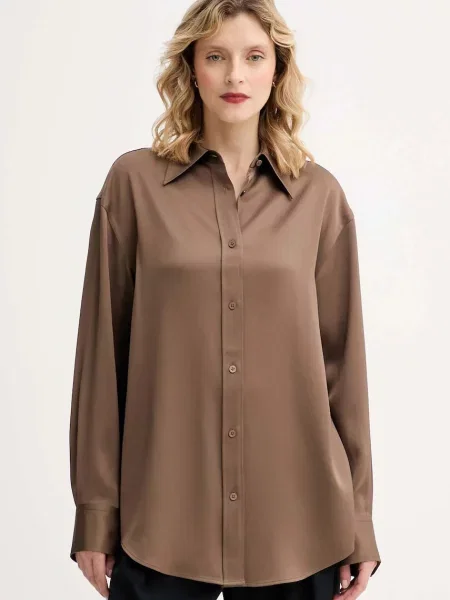 Filippa K cămașă cu guler clasic relaxed maro