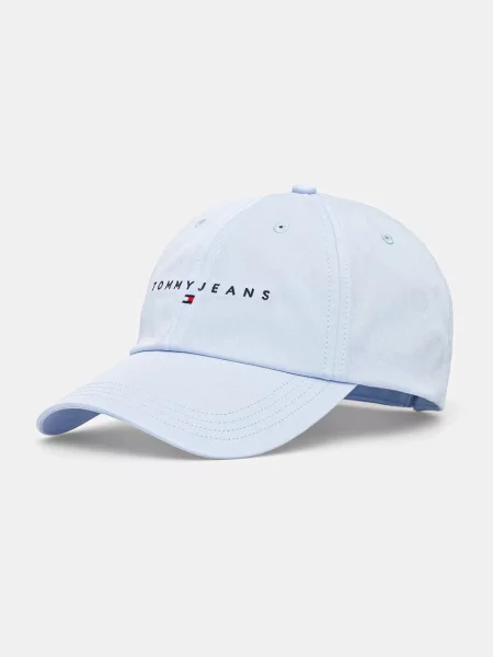 Шапка с козирка Tommy Jeans с апликация синьо