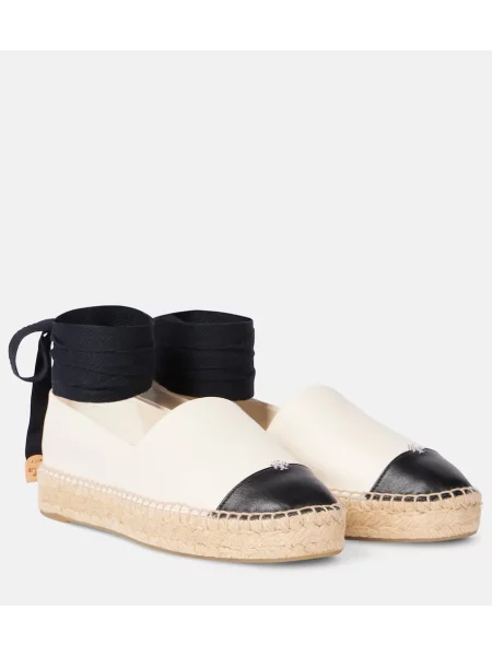 Espadrile Tory Burch din piele alb