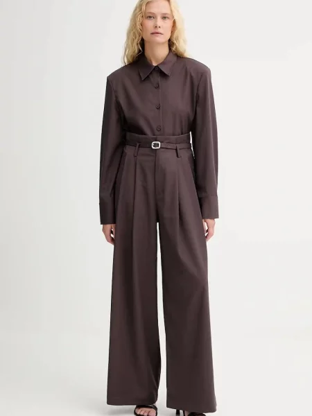 Сорочка з вовною ISABELLE BLANCHE regular класичний комір бордовий