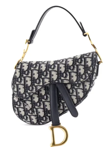 Plátěná mini kabelka Christian Dior Pre-owned modrá