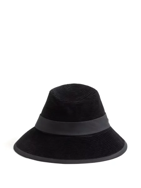 Căciulă Valentino Garavani de catifea negru