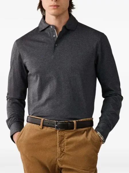 Lung tricou polo Hackett London gri