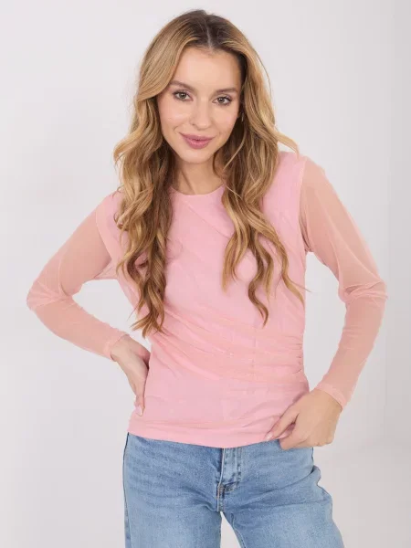 Bluză Italy Moda cu mâneci lungi lungă roz