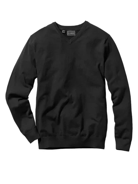 Cienki sweter o kroju regular fit czarny