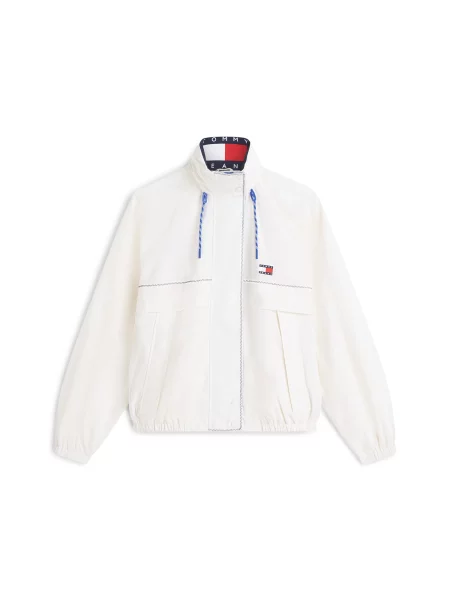 Tommy Jeans Geacă de primăvară-toamnă bleumarin / roșu / alb bej