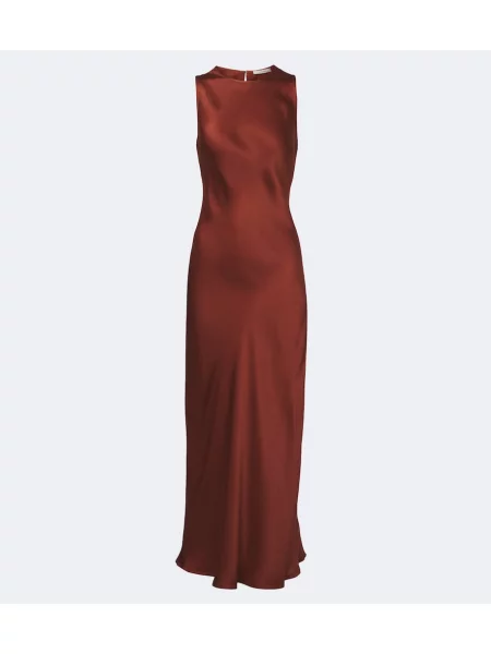 Rochie midi Asceno din satin roșu