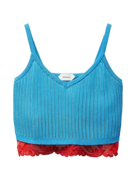 Top Versace tricotate albastru