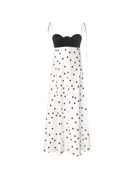 Rochie midi Anna October cu buline alb